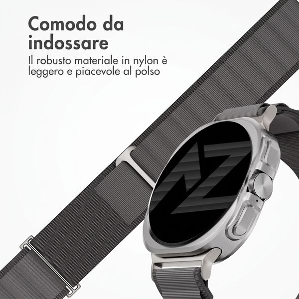 Accezz Cinturino in nylon Alpine Samsung Galaxy Watch Ultra 2 (2026) / Ultra (2024/2025) - Dark Grey