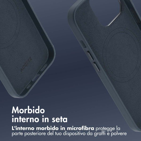 Accezz Cover in Pelle con MagSafe Apple iPhone 13 Pro - Nightfall Blue