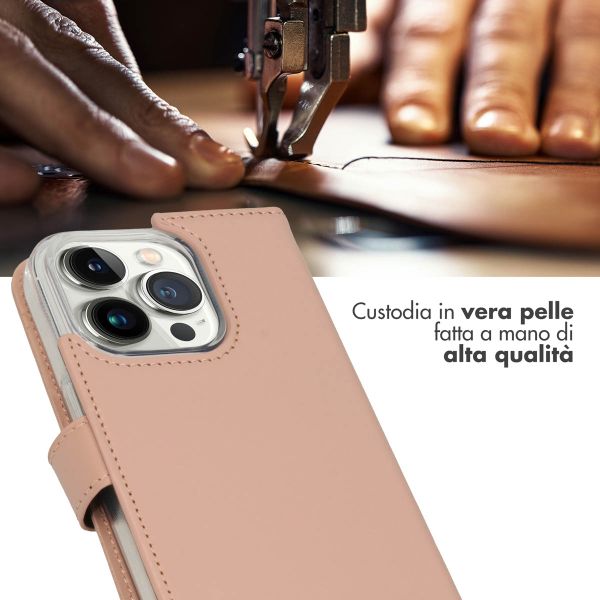 Selencia Cover a libro in vera pelle Apple iPhone 14 Pro - Dusty Pink