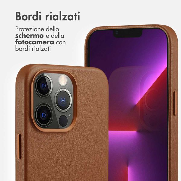 Accezz Cover in Pelle con MagSafe Apple iPhone 13 Pro - Sienna Brown