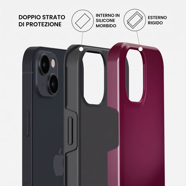 Burga Cover Posteriore Resistente con MagSafe Apple iPhone 13 - Dark Cherry