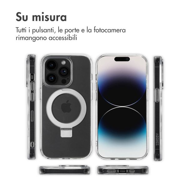 Accezz Cover con anello e supporto con MagSafe Apple iPhone 14 Pro - Trasparente