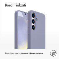 Accezz Cover in silicone liquido con MagSafe Samsung Galaxy S25 Plus - Lavender Gray