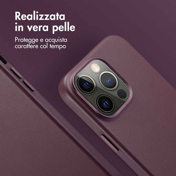 Accezz Cover in Pelle con MagSafe Apple iPhone 15 Pro Max - Heath Purple