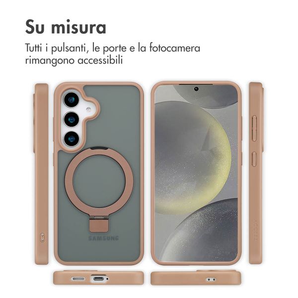Accezz Cover con anello e supporto con MagSafe Samsung Galaxy S25 - Marrone