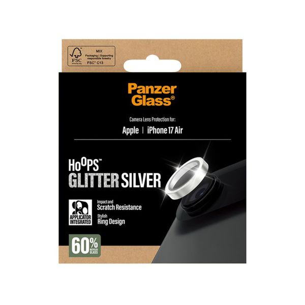 PanzerGlass Pellicoprotettiva fotocamera Hoops Optic Rings Apple iPhone Air - Glitter Argento