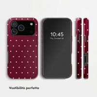 Selencia Cover posteriore Vivid con MagSafe Apple iPhone 17 Pro - Happy Dots Burgundy