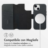 Accezz Cover in pelle 2 in 1 con MagSafe Apple iPhone 15 - Onyx Black