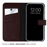 Selencia Cover a libro in vera pelle Google Pixel 11 / 11 Pro - Marrone scuro