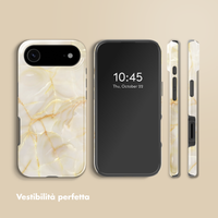 Selencia Cover posteriore Vivid con MagSafe Apple iPhone Air - Golden Beige Marble