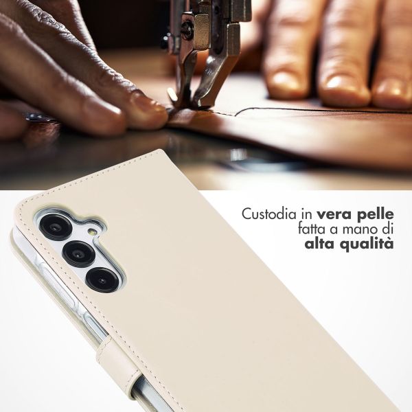 Selencia Cover a libro in vera pelle Samsung Galaxy A16 - Greige