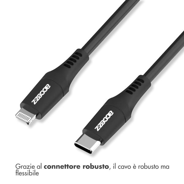 Accezz Cavo Lightning a USB-C – certificazione MFi – 1 metro – Nero