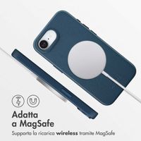 Accezz Cover in Pelle con MagSafe Apple iPhone 17e / 16e - Nightfall Blue