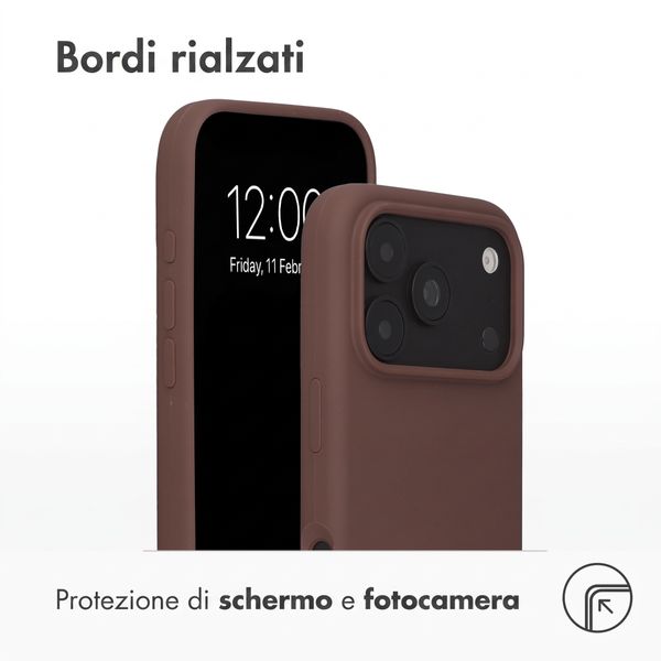 Accezz Cover in silicone liquido con MagSafe Apple iPhone 18 Pro / 17 Pro - New Tea Brown
