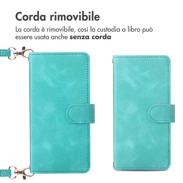 imoshion Cover a libro con Cordino Apple iPhone 16 - Turchese