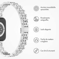 Selencia Cinturino sottile in acciaio ispirato a Jubilee Apple Watch | 38/40/41/42 mm - Argento