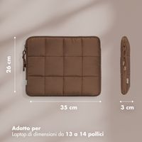 Selencia Cover Puffy per laptop 13-14 pollici - Laptopsleeve - Mocha Brown