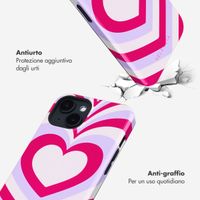 Selencia Cover posteriore Vivid con MagSafe Apple iPhone 14 - Double Hearts Rubine Red Lilac