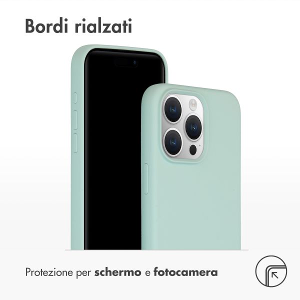 Accezz Cover in silicone liquido con MagSafe Apple iPhone 15 Pro Max - Sky Blue