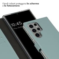 Selencia Cover a libro in vera pelle Samsung Galaxy S24 Ultra - Air Blue