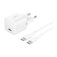 Belkin Caricatore USB-C compatto BoostCharge 25W con cavo USB-C a USB-C - 1 metro - Bianco