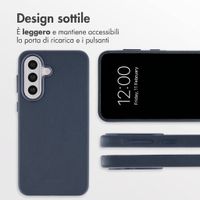 Accezz Cover in Pelle con MagSafe Samsung Galaxy A57 (5G) - Nightfall Blue