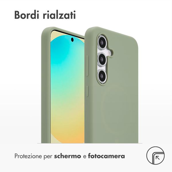 Accezz Cover in silicone liquido con MagSafe Samsung Galaxy S24 FE - Cooper Green