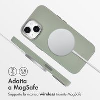 Accezz Cover in Pelle con MagSafe Apple iPhone 15 - Light Grey