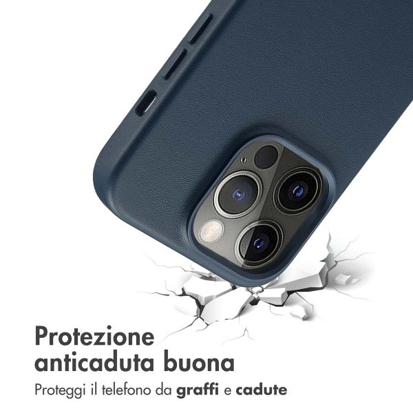 Accezz Cover in Pelle con MagSafe Apple iPhone 14 Pro - Nightfall Blue
