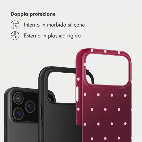Selencia Cover Posteriore Vivid Apple iPhone 17 Pro - Happy Dots Burgundy