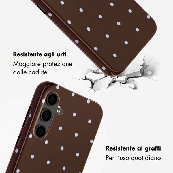 Selencia Cover Posteriore Vivid Samsung Galaxy S24 FE - Happy Dots Chocolate