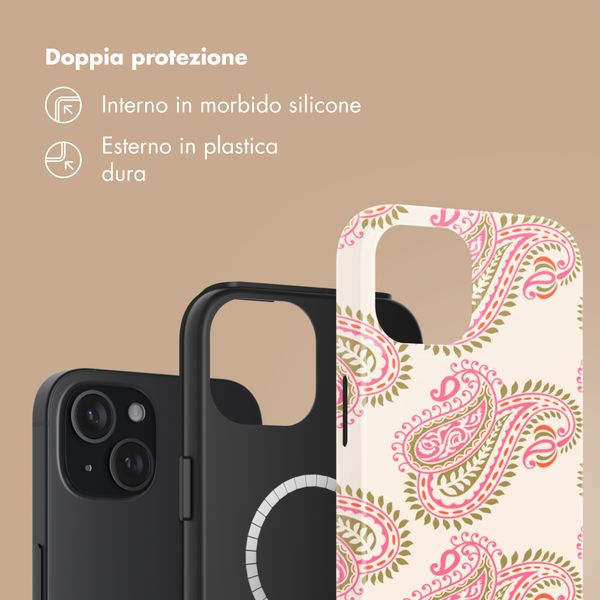 Selencia Cover posteriore Vivid con MagSafe Apple iPhone 15 - Paisley Blush
