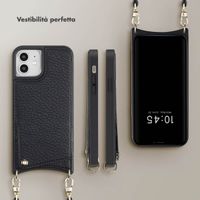 Selencia Cover per telefono Nova con cordino e portacarte Apple iPhone 12 (Pro) - Nero