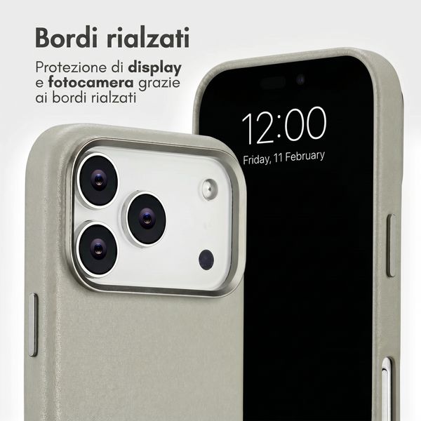 Accezz Cover in pelle 2 in 1 con MagSafe Apple iPhone 18 Pro Max / 17 Pro Max - Light Grey