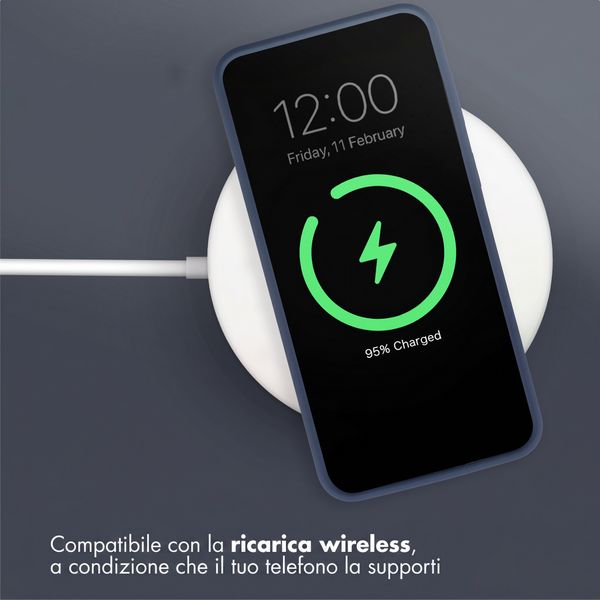 Accezz Cover Posteriore in Silicone Liquido Samsung Galaxy A37 (5G) - Blu scuro