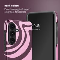 Selencia Cover posteriore Vivid con MagSafe Samsung Galaxy S26 Plus - Wavy Swirl Pink Plum