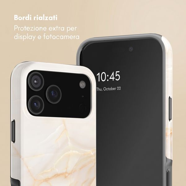Selencia Cover Posteriore Vivid Apple iPhone 18 Pro Max - Golden Beige Marble