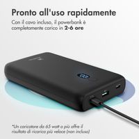 imoshion Powerbank 20.000 mAh - Quick Charge e Power Delivery - 100W - Nero
