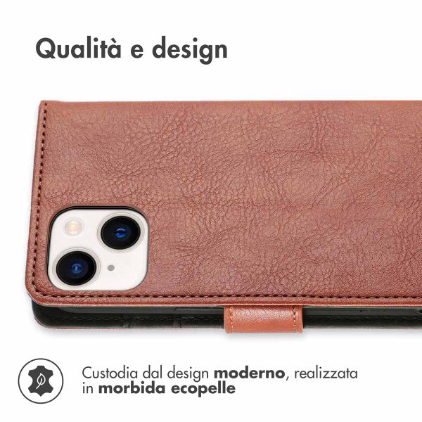 imoshion Cover a libro di Lusso Apple iPhone 15 - Marrone