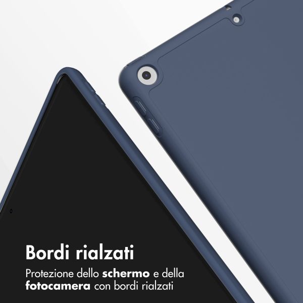 Accezz Cover a libro in silicone Smart Apple iPad 9 (2021) 10.2 pollici / iPad 8 (2020) 10.2 pollici / iPad 7 (2019) 10.2 pollici - Blu scuro