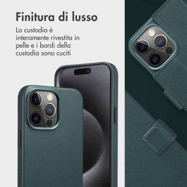 Accezz Cover in pelle 2 in 1 con MagSafe Apple iPhone 15 Pro Max - Cedar Green