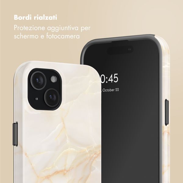 Selencia Cover posteriore Vivid con MagSafe Apple iPhone 15 - Golden Beige Marble
