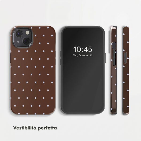 Selencia Cover Posteriore Vivid Apple iPhone 13 - Happy Dots Chocolate