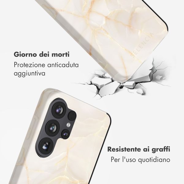 Selencia Cover posteriore Vivid con MagSafe Samsung Galaxy S26 Ultra - Golden Beige Marble