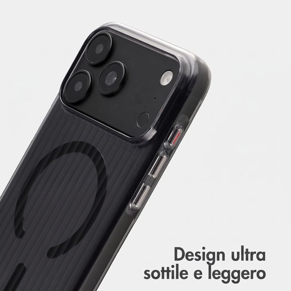 Accezz Cover Lite con MagSafe | Fluted | Apple iPhone 18 Pro Max / 17 Pro Max - Nero