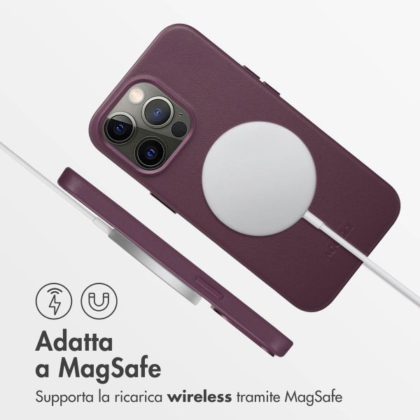 Accezz Cover in Pelle con MagSafe Apple iPhone 13 Pro - Heath Purple