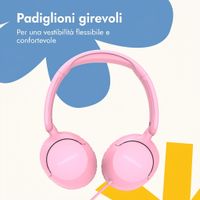imoshion Cuffie per bambini con filo - cavo AUX - limitatore di decibel - Candy Pink