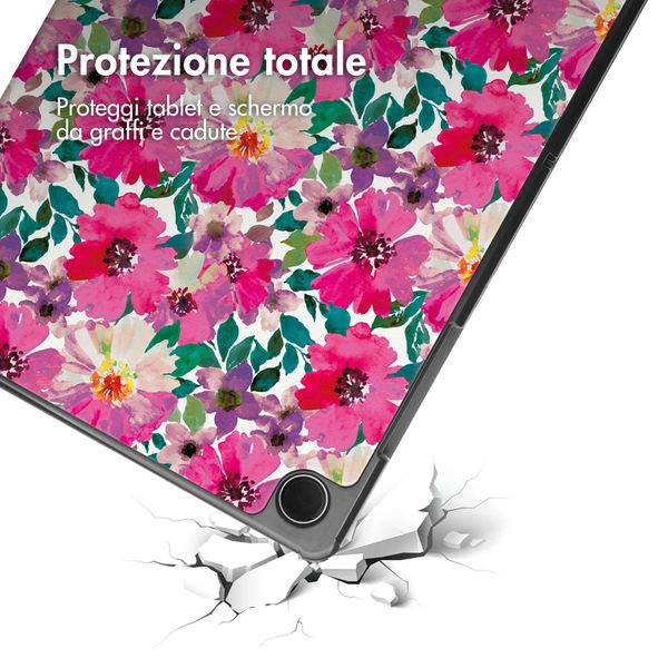 imoshion Cover Trifold Design Samsung Galaxy Tab A9 Plus - Floral Water Color