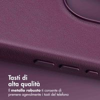 Accezz Cover in Pelle con MagSafe Apple iPhone 16 Pro Max - Heath Purple
