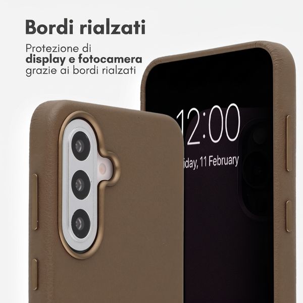 Accezz Cover in Pelle con MagSafe Samsung Galaxy A57 (5G) - Marrone caffè